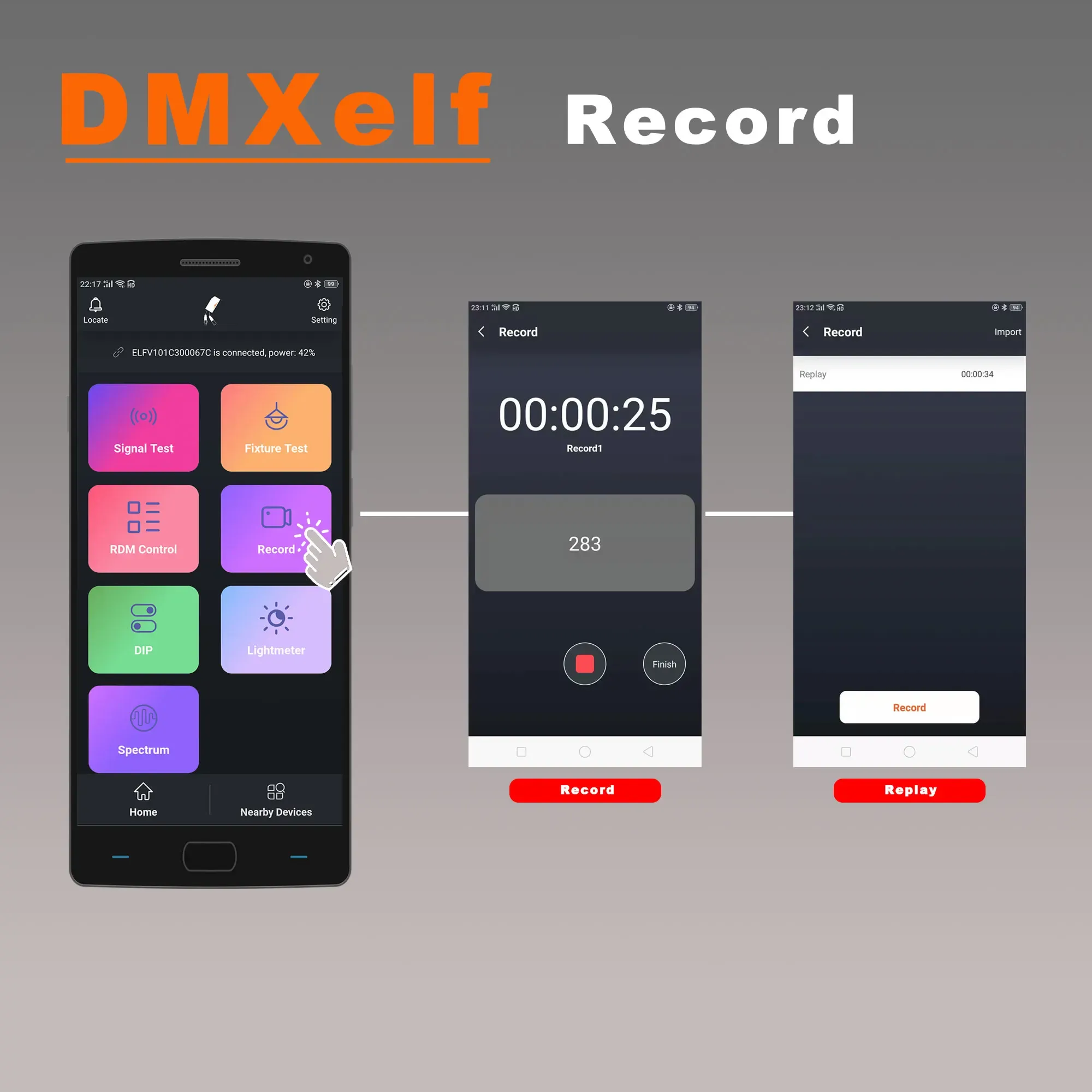 Многофункциональный DMX-тестер DMXelf 3pin Bluetooth (Android, IOS)